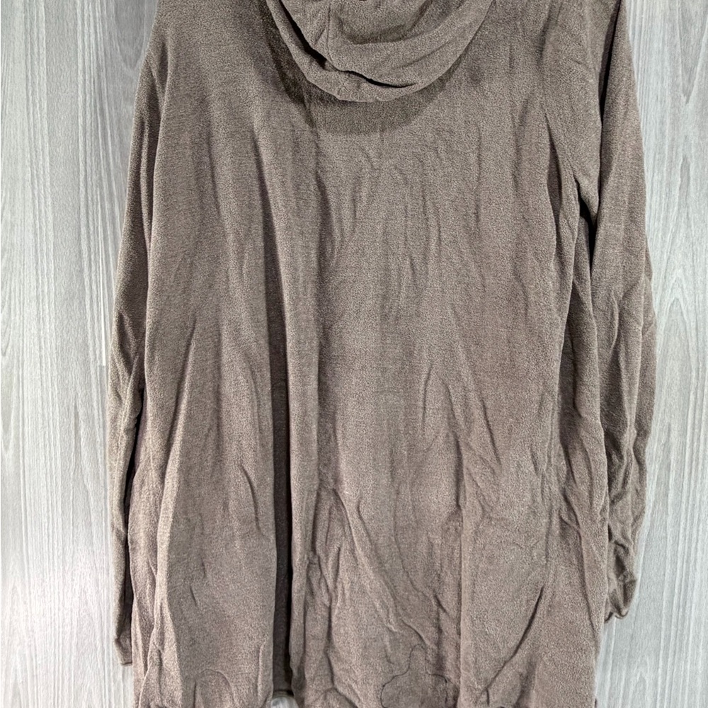 Barefoot Dreams Cozychic Ultra Lite Open Front Hooded‎ Cardigan Beige Women’s M - Picture 2 of 7